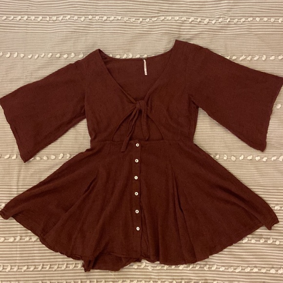 Free People Dresses & Skirts - Free People Boho Cut Out Mini Dress